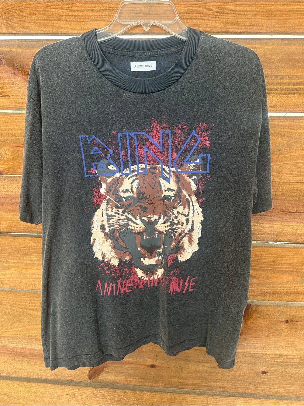 Anine Bing grey tiger muse t-shirt Large